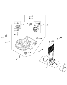 Kohler Cv750-0028 Oil Pan And Lubrication Diagram and Parts List for M60-KH 53AH8CT6050-30HP-OHV Cub Cadet Lawn Tractor